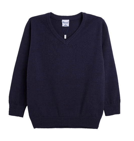 Pull marine col V Garçon