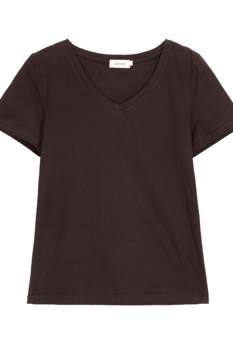 T-shirt col V noir