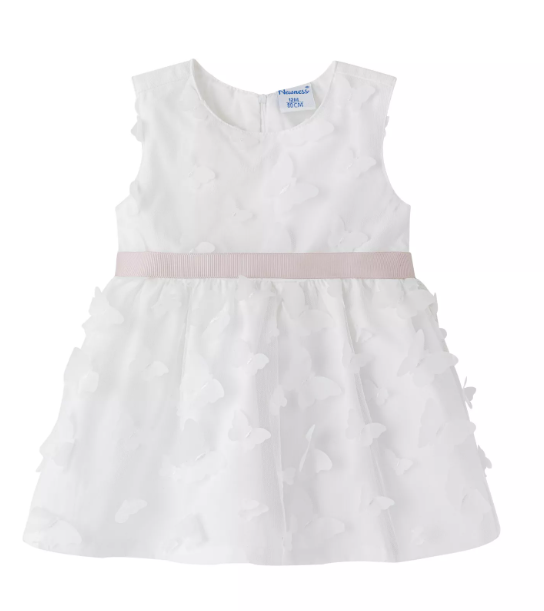 Robe blanche papillons bébé
