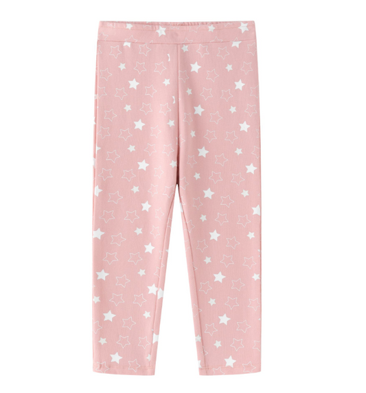 Legging rose à étoiles fille