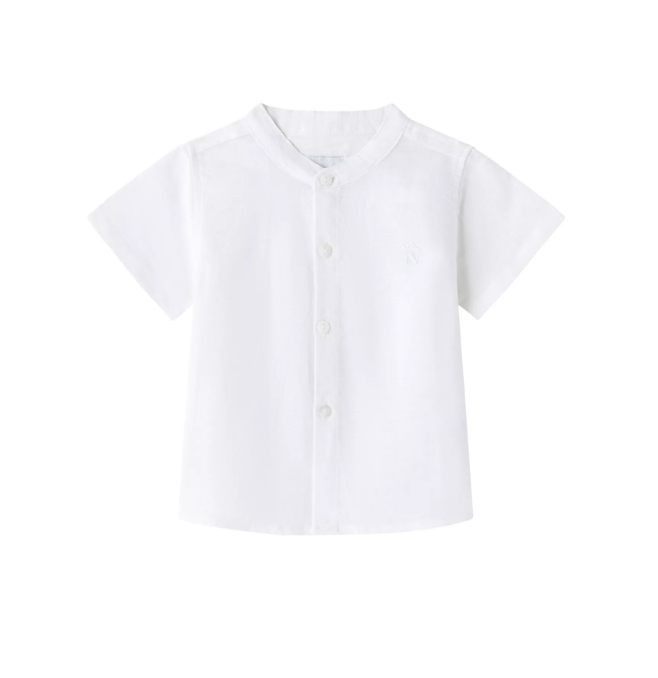 Chemise blanche col mao bébé