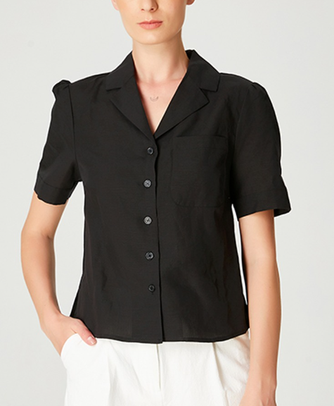 Chemise noire manches courtes