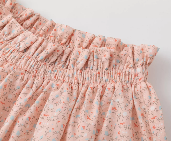 Jupe corail à imprimé floral Fille