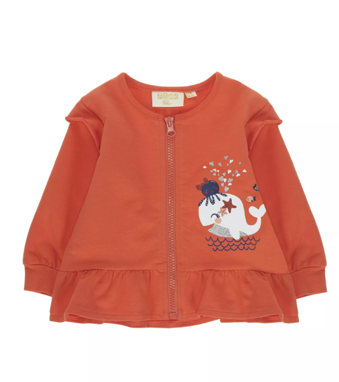 Sweat zippé corail fille