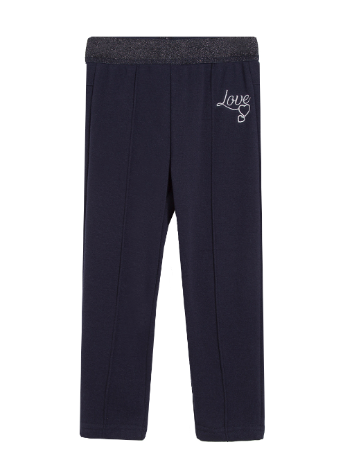 Pantalon marine chaud doublé Love Fille