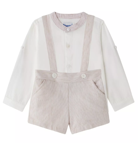 Ensemble chemise et short à bretelles bébé