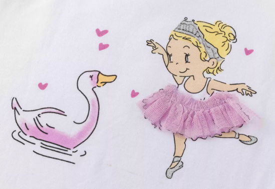 T-shirt Danseuse et cygne Bébé