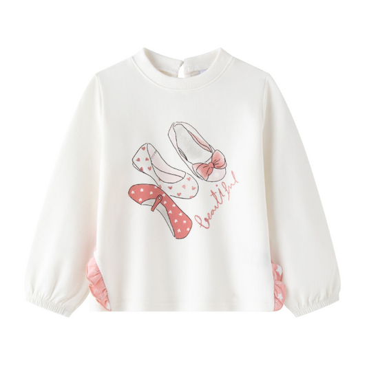 Haut manches longues à motif ballerines Fille