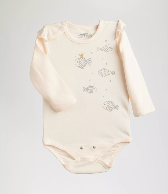 Body bébé fille à motif poissons