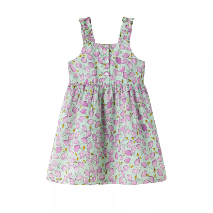 Robe fille à imprimé citrons violets