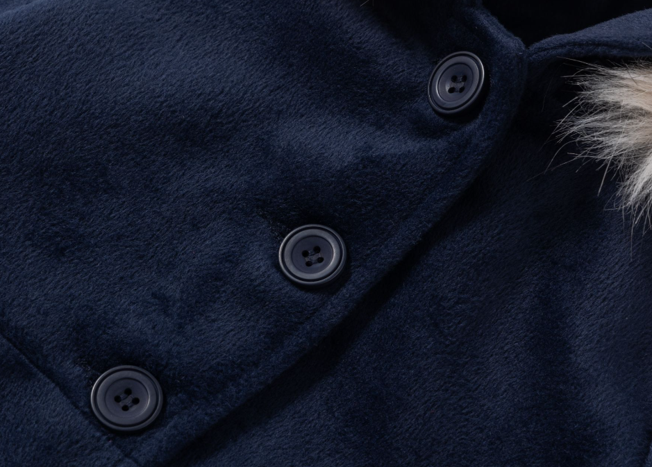 Manteau bleu marine à capuche Fille
