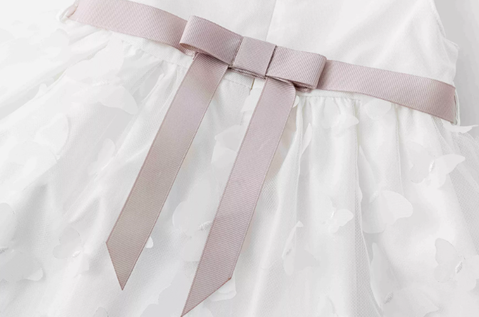 Robe blanche papillons bébé