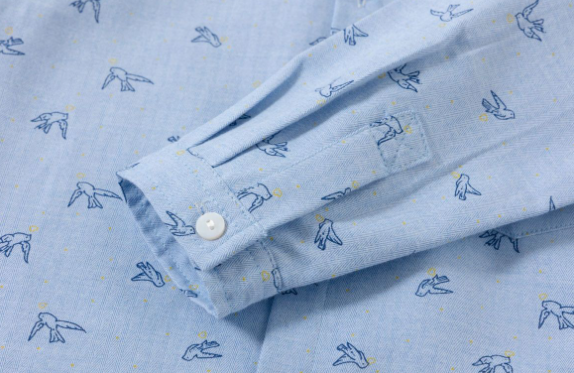 Chemise bleue à imprimé oiseaux Garçon