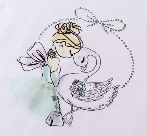 T-shirt Princesse et cygne Fille