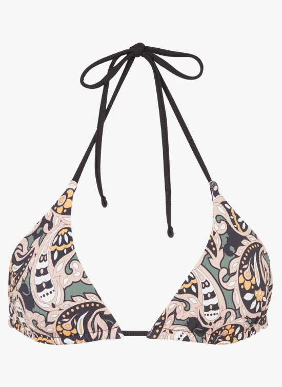 Haut de bikini réversible imprimé/ noir
