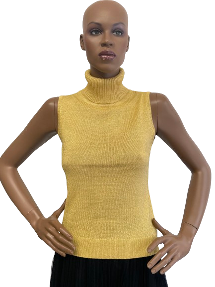 Pull doré sans manches