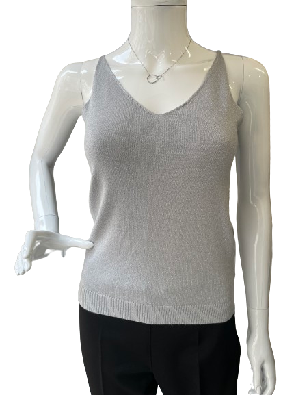 Top débardeur lurex argenté