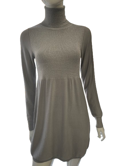 Robe col roulé lurex argenté