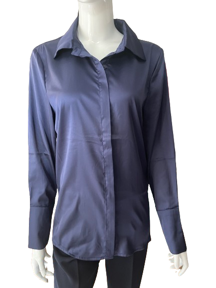 Chemise marine satinée