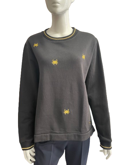 Sweat noir à motif crabes