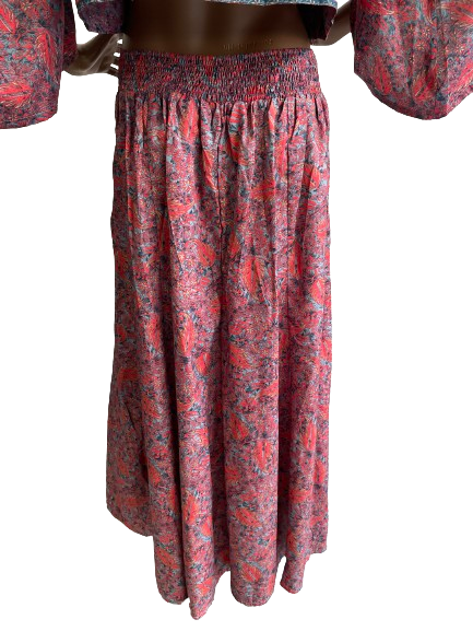 Jupe longue imprimée taille élastiquée