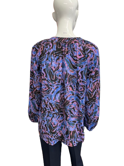 Blouse col V imprimé violet
