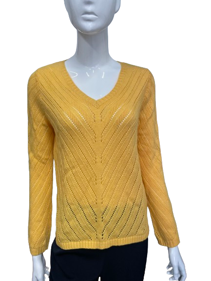 Pull jaune col V