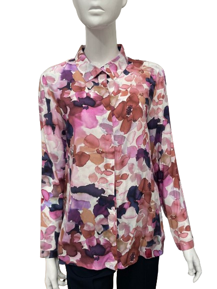 Chemise à imprimé floral aquarelle