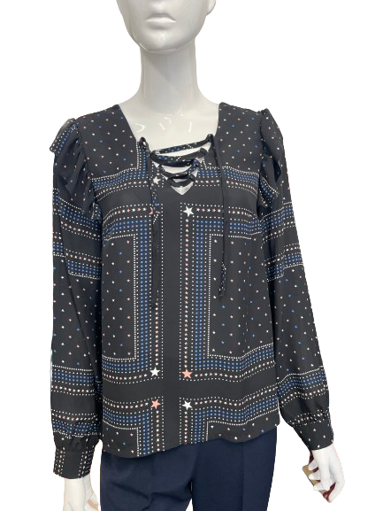 Blouse noire à imprimé étoiles