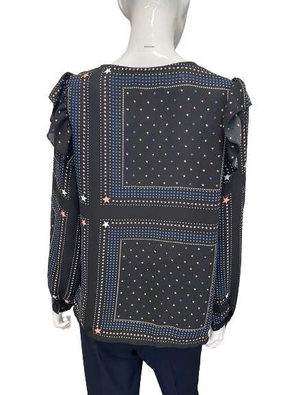 Blouse noire à imprimé étoiles