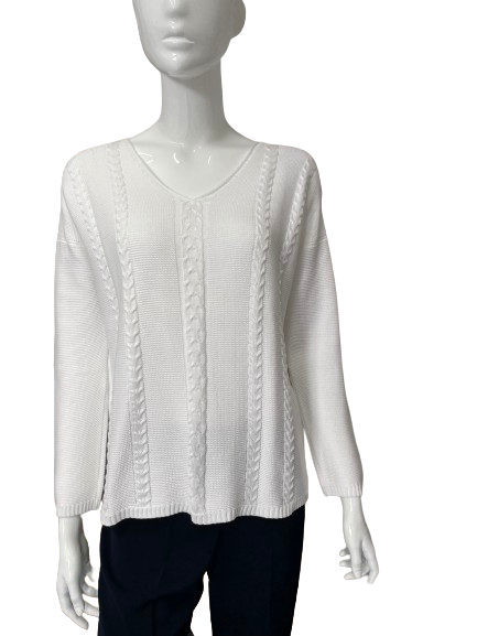 Pull blanc col V