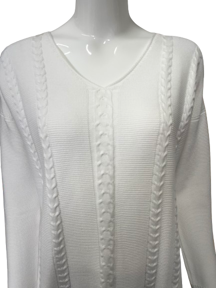 Pull blanc col V