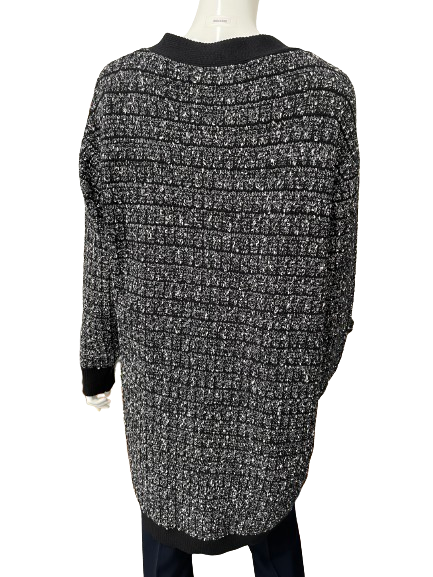 Gilet long noir 2 poches