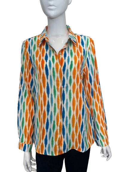 Chemise imprimée (orange ,bleu, vert)