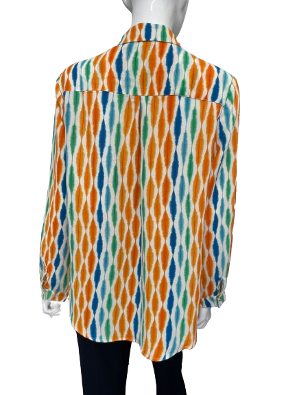 Chemise imprimée (orange ,bleu, vert)