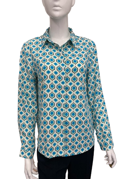 Chemise à imprimé bleu