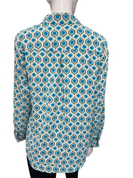 Chemise à imprimé bleu
