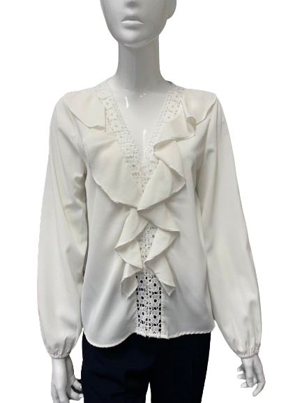 Top à volants et guipure