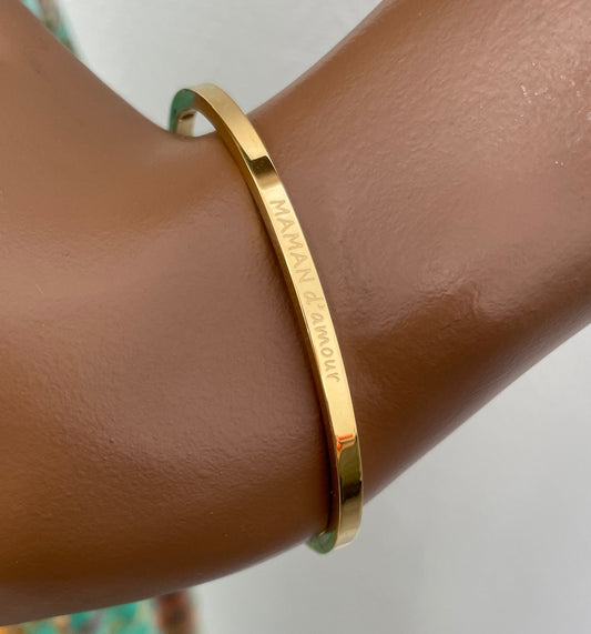 Jonc MAMAN d'amour doré