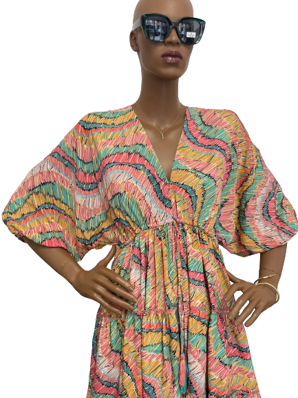 Robe imprimée en soie