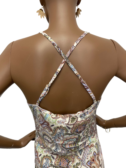 Robe longue imprimé Paisley à volants