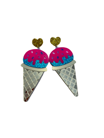 Boucles d'oreilles en forme de cornet de glace