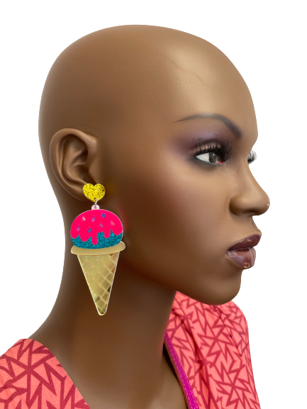 Boucles d'oreilles en forme de cornet de glace