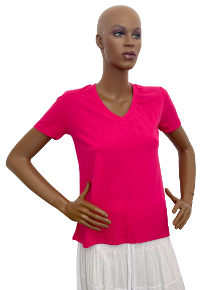 T-shirt rose col V