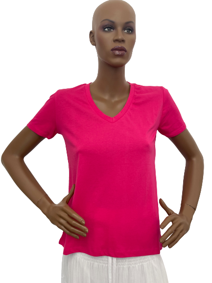 T-shirt rose col V