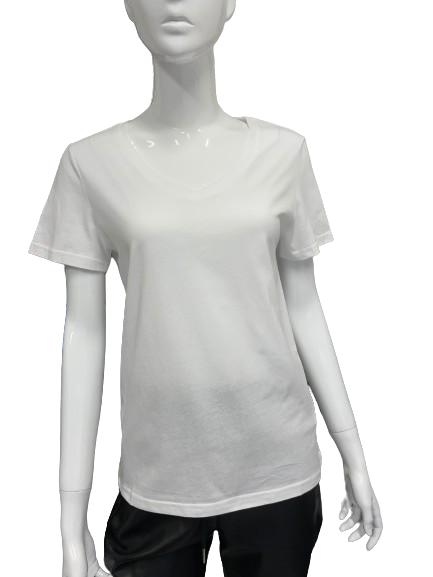 T-shirt col V blanc
