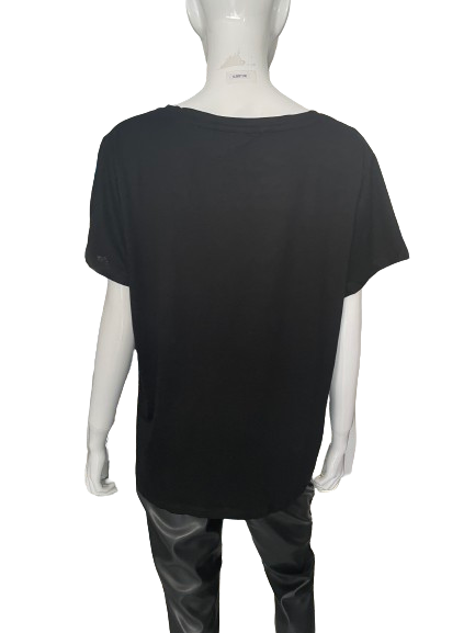 T-shirt grandes tailles noir col V