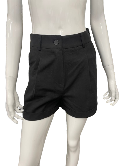 Short bermuda noir taille haute
