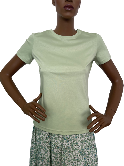 T-shirt vert clair col rond