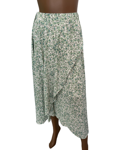 Jupe longue à fleurs vertes